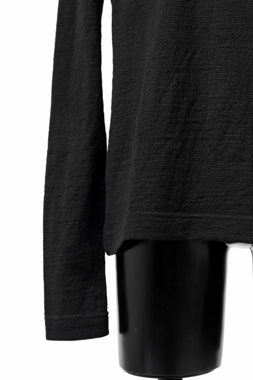 KLASICA SMOKE SMOOTH TURTLE NECK PULL / JACQUARD KNIT JERSEY (BLACK) - Image 22