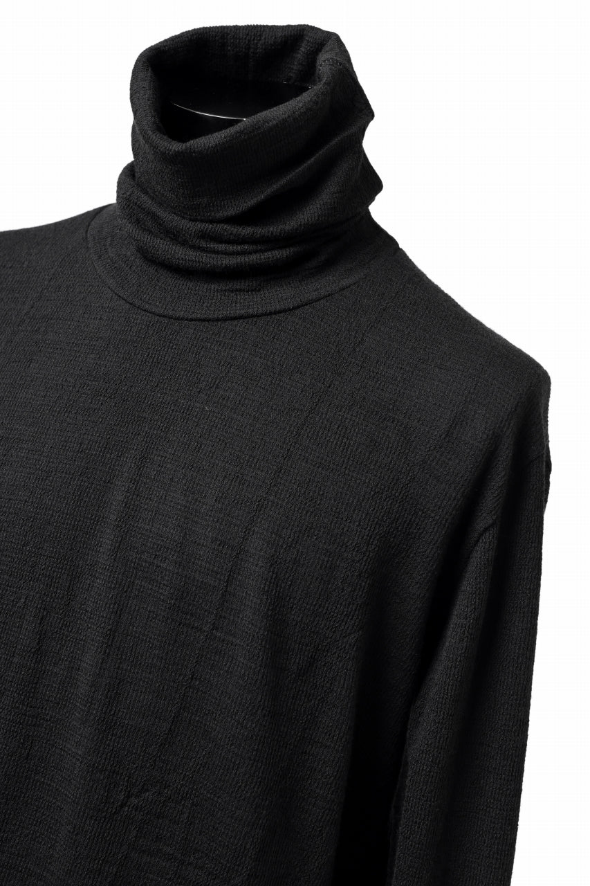 KLASICA SMOKE SMOOTH TURTLE NECK PULL / JACQUARD KNIT JERSEY (BLACK) - Image 24