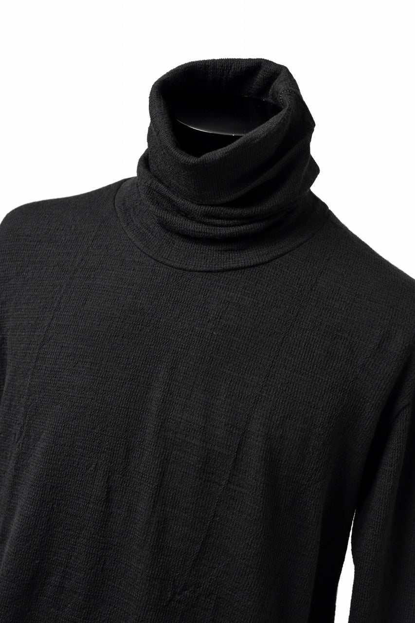 KLASICA SMOKE SMOOTH TURTLE NECK PULL / JACQUARD KNIT JERSEY (BLACK) - Image 25
