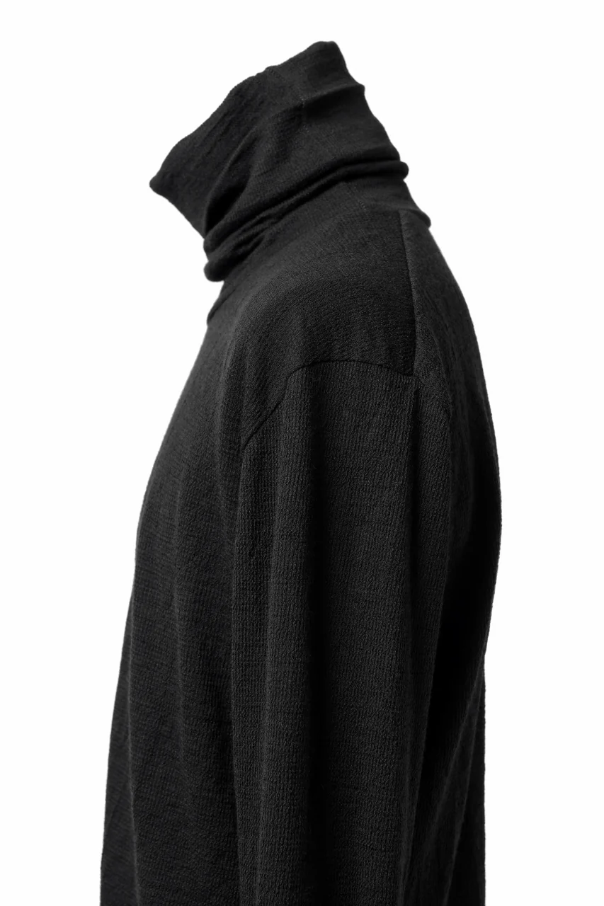 KLASICA SMOKE SMOOTH TURTLE NECK PULL / JACQUARD KNIT JERSEY (BLACK) - Image 27