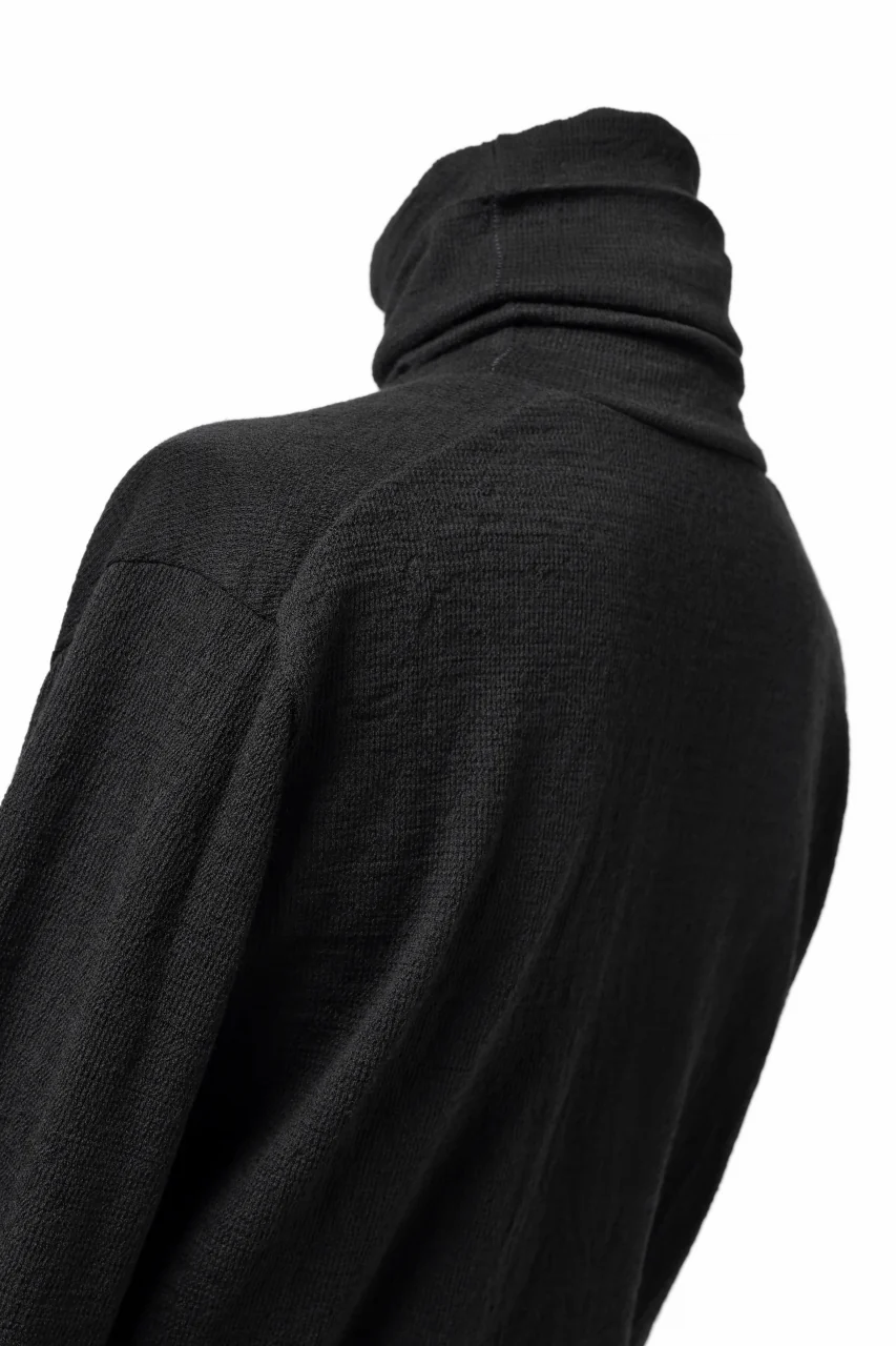 KLASICA SMOKE SMOOTH TURTLE NECK PULL / JACQUARD KNIT JERSEY (BLACK) - Image 28