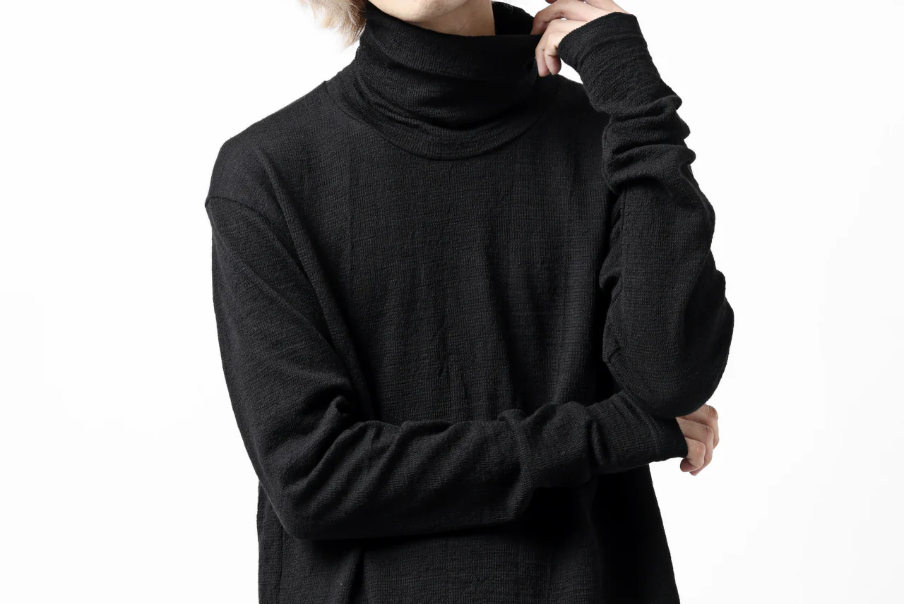 KLASICA SMOKE SMOOTH TURTLE NECK PULL / JACQUARD KNIT JERSEY (BLACK) - Image 35