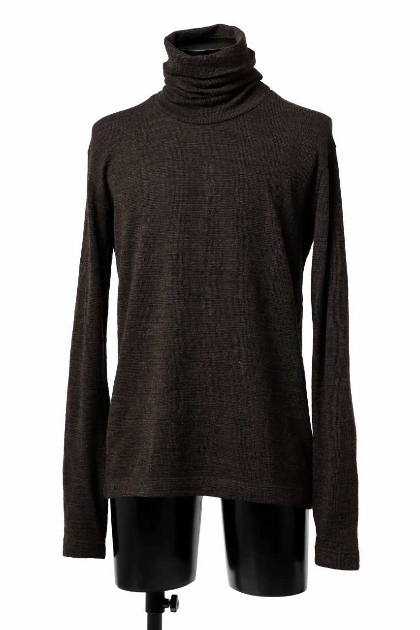 KLASICA SMOKE SMOOTH TURTLE NECK PULL / JACQUARD KNIT JERSEY (DARK OLIVE) - Image 2