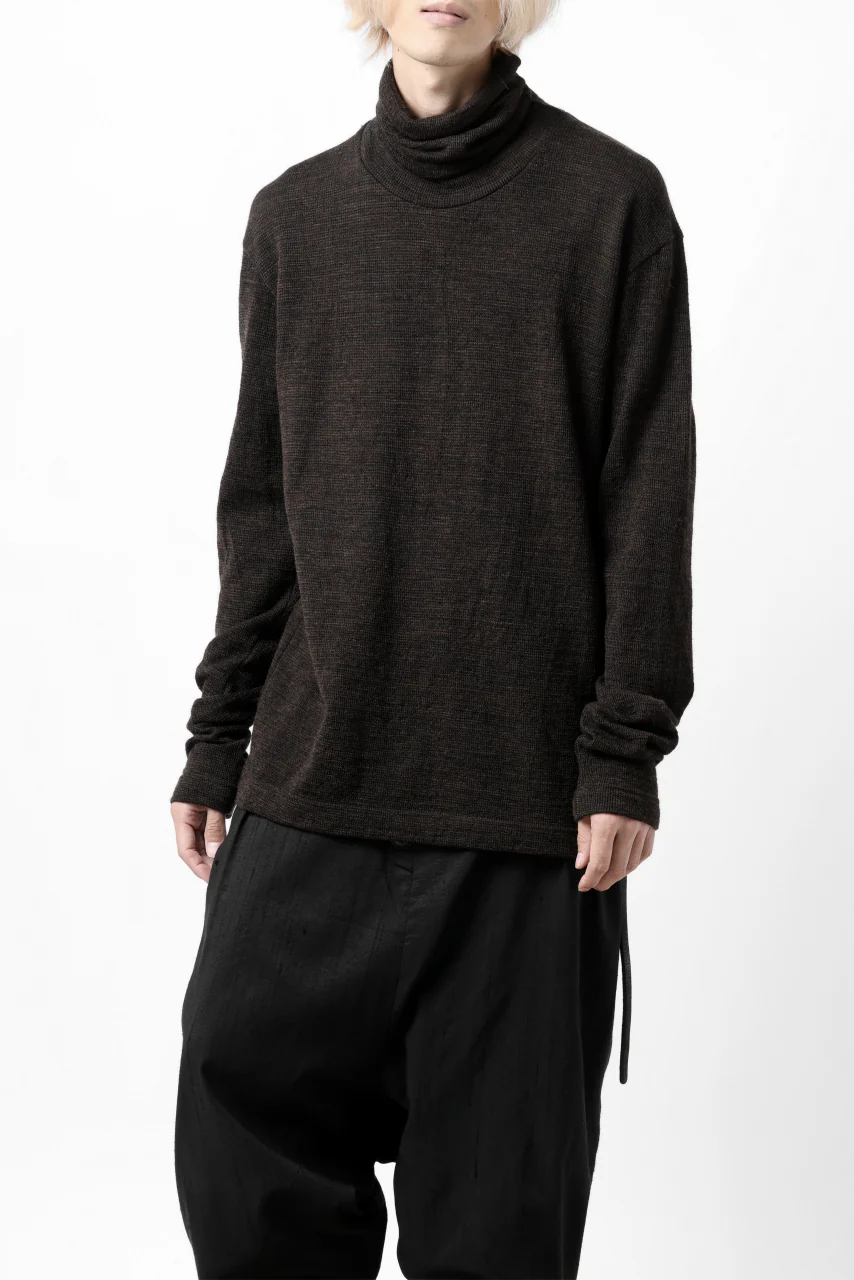 KLASICA SMOKE SMOOTH TURTLE NECK PULL / JACQUARD KNIT JERSEY (DARK OLIVE) - Image 22