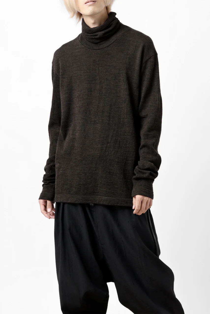 KLASICA SMOKE SMOOTH TURTLE NECK PULL / JACQUARD KNIT JERSEY (DARK OLIVE) - Image 25