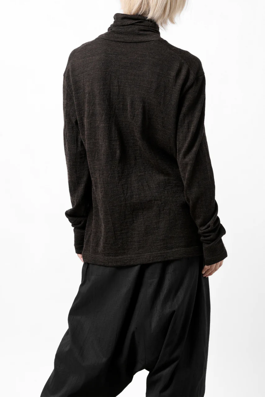 KLASICA SMOKE SMOOTH TURTLE NECK PULL / JACQUARD KNIT JERSEY (DARK OLIVE) - Image 27