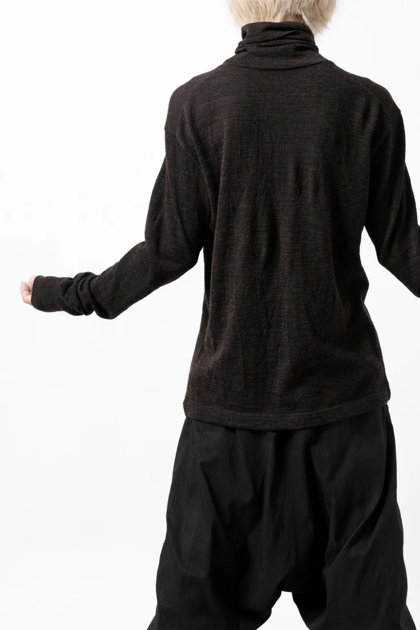 KLASICA SMOKE SMOOTH TURTLE NECK PULL / JACQUARD KNIT JERSEY (DARK OLIVE) - Image 29