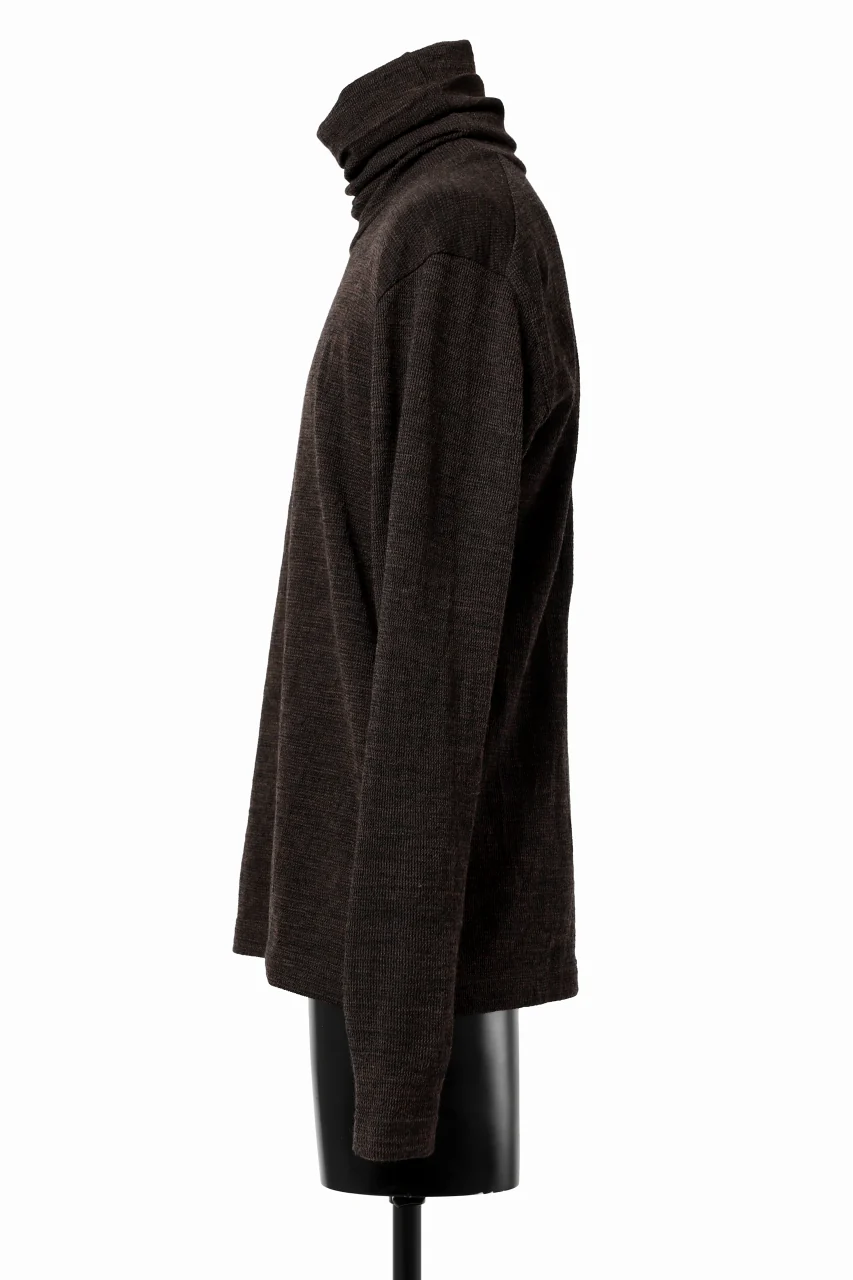 KLASICA SMOKE SMOOTH TURTLE NECK PULL / JACQUARD KNIT JERSEY (DARK OLIVE) - Image 3