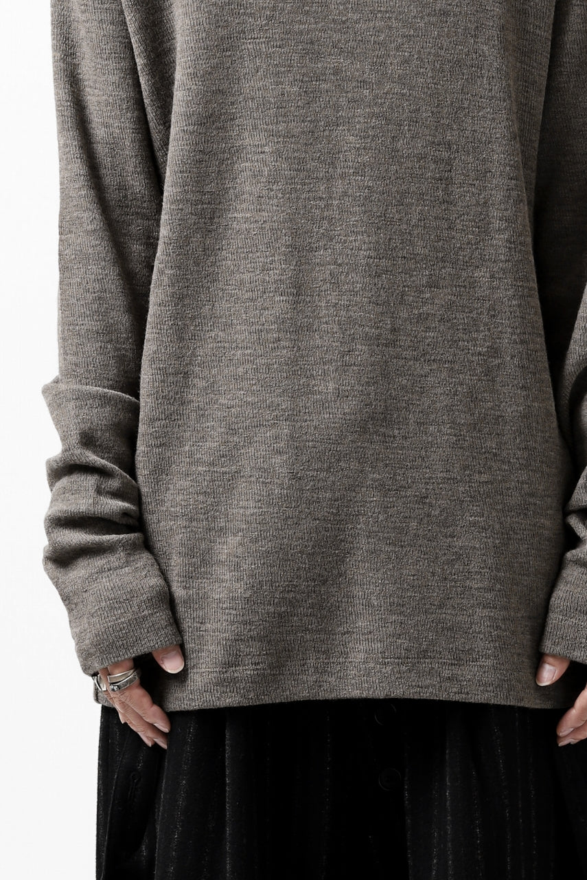 KLASICA SMOKE TURTLE NECK KNIT SWEAT TOP / WEANER WOOL RIB (FAWN) - Image 30