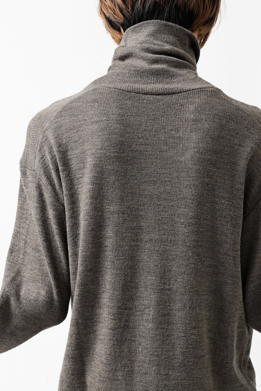 KLASICA SMOKE TURTLE NECK KNIT SWEAT TOP / WEANER WOOL RIB (FAWN) - Image 32