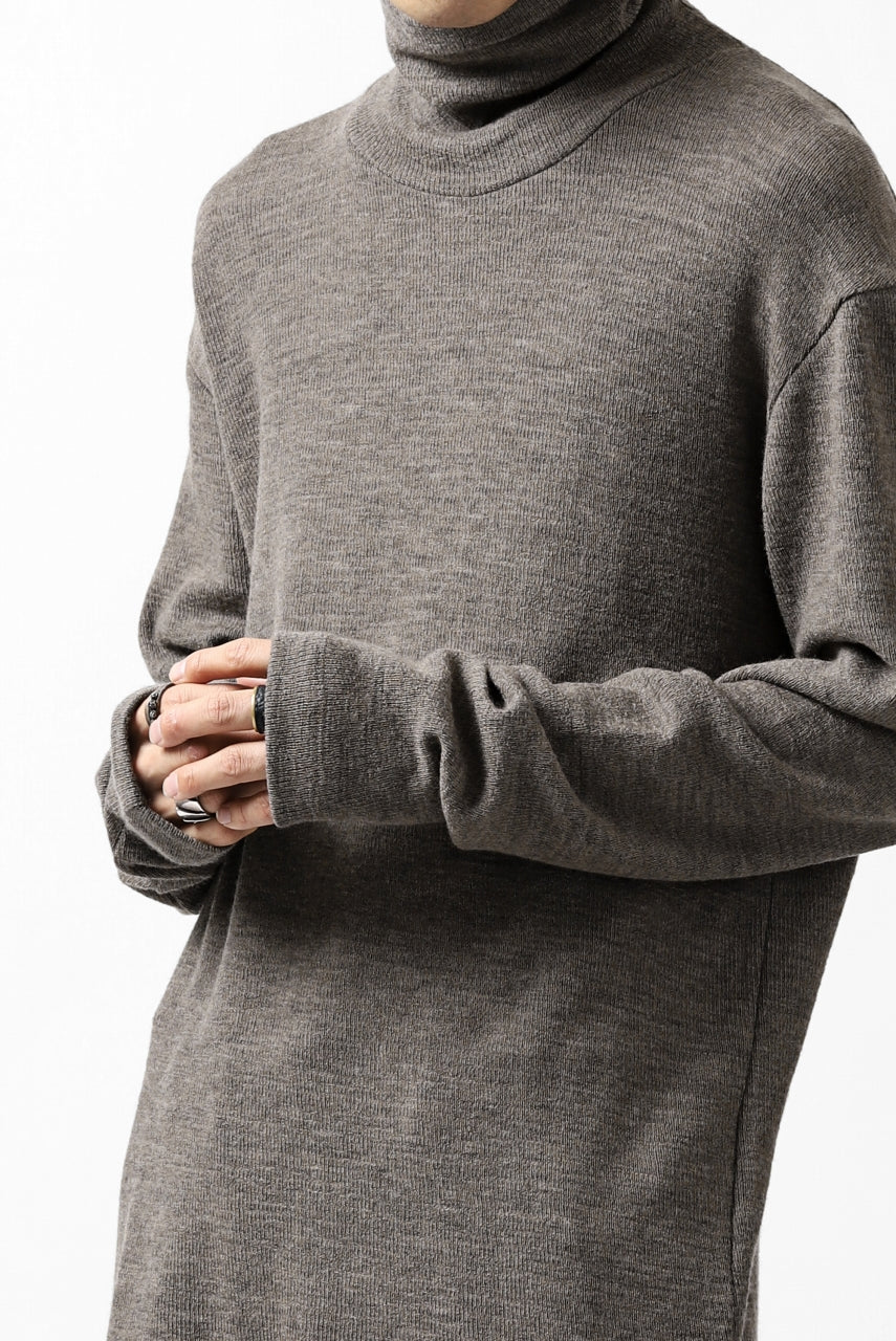 KLASICA SMOKE TURTLE NECK KNIT SWEATER / WEANER WOOL RIB (FAWN) - Image 28
