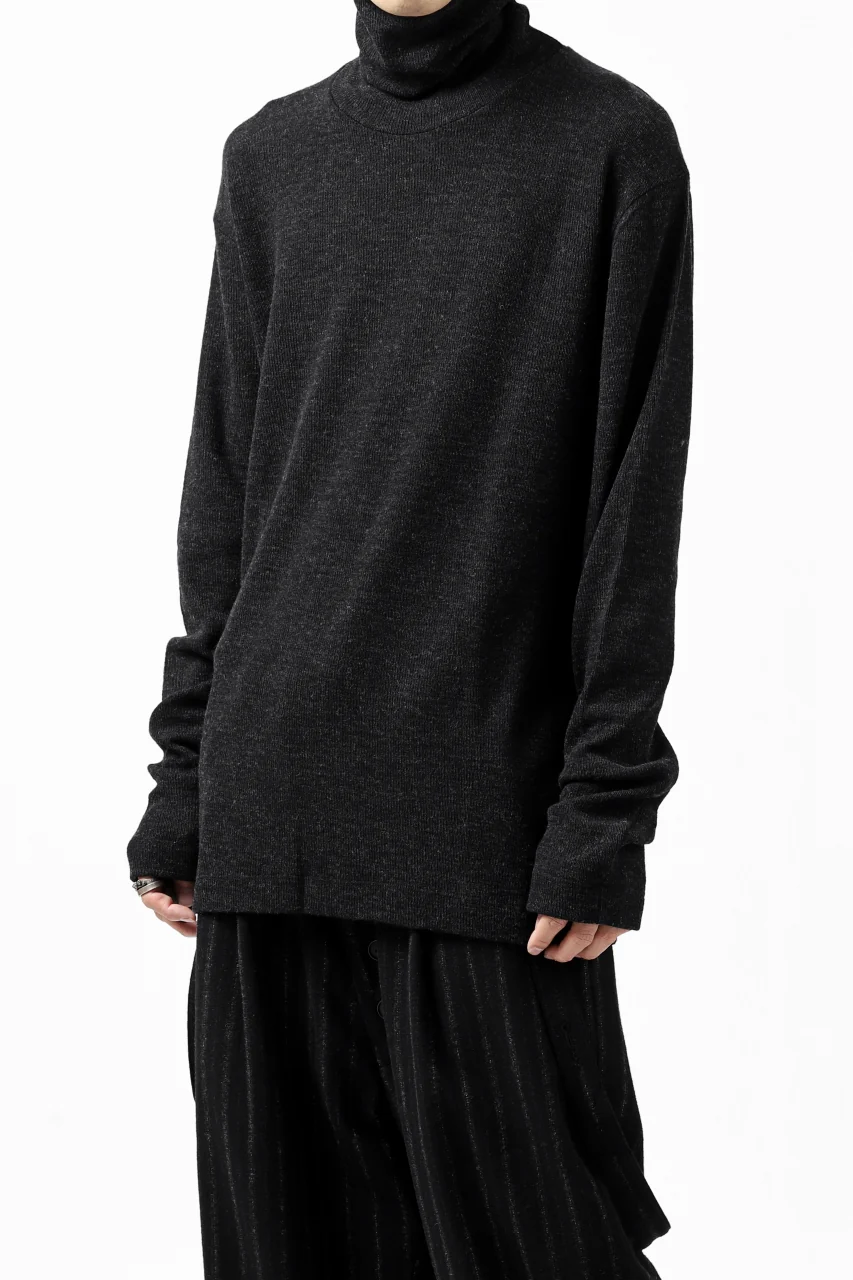 KLASICA SMOKE TURTLE NECK KNIT SWEATER / WEANER WOOL RIB (SHADOW) - Image 11