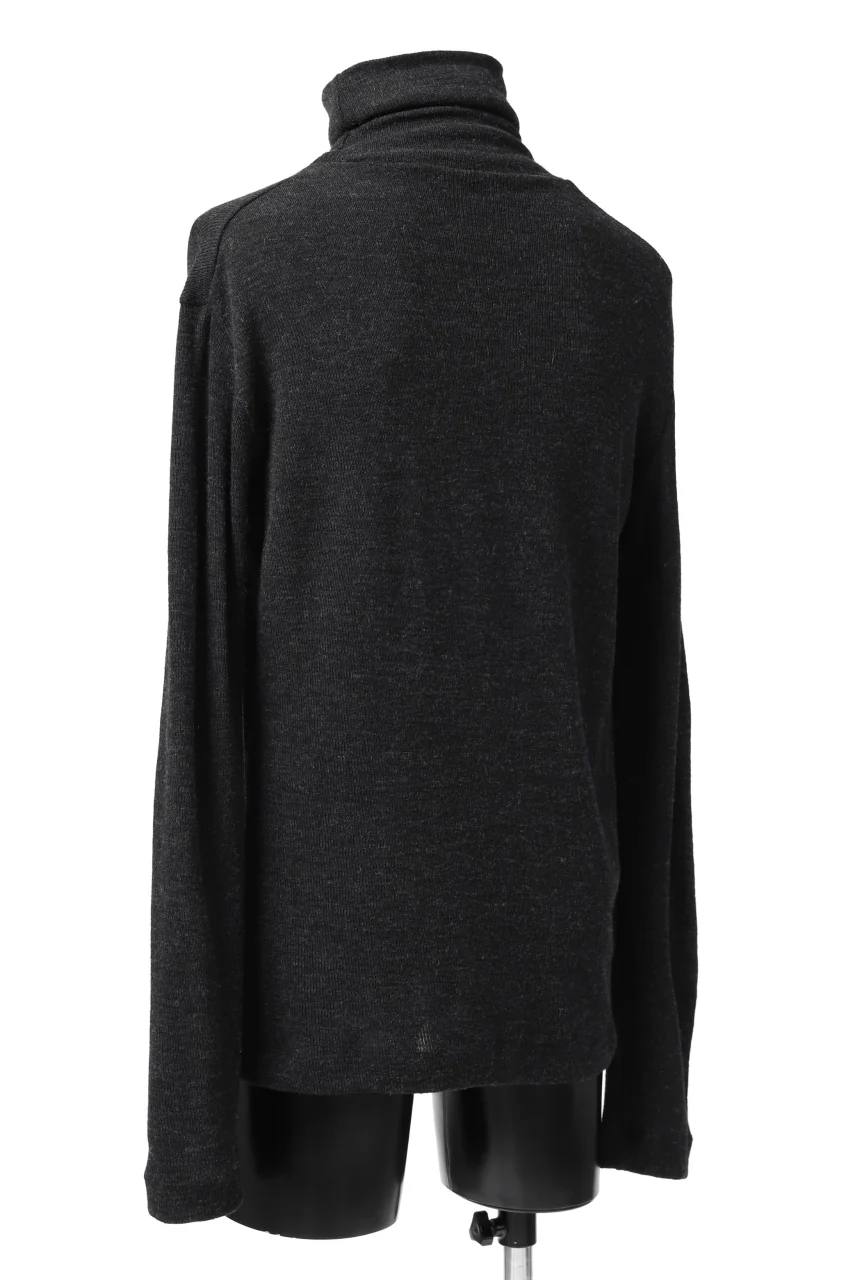KLASICA SMOKE TURTLE NECK KNIT SWEATER / WEANER WOOL RIB (SHADOW) - Image 16