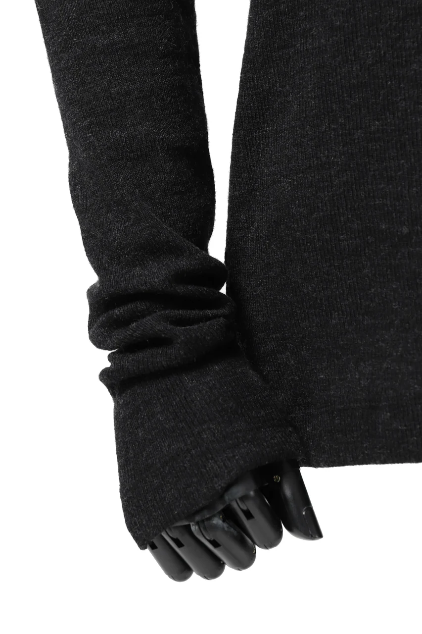 KLASICA SMOKE TURTLE NECK KNIT SWEATER / WEANER WOOL RIB (SHADOW) - Image 20