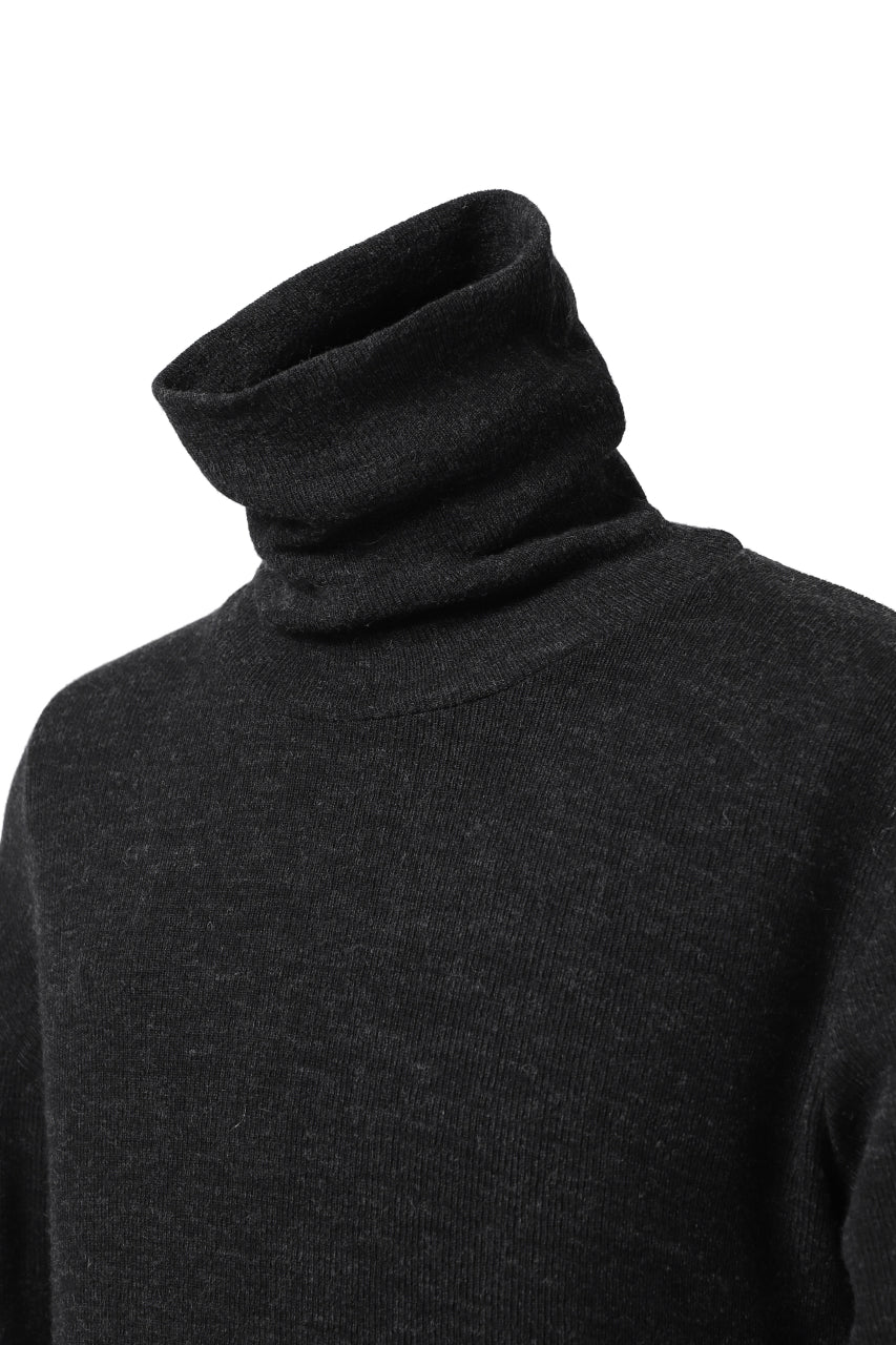 KLASICA SMOKE TURTLE NECK KNIT SWEATER / WEANER WOOL RIB (SHADOW) - Image 21
