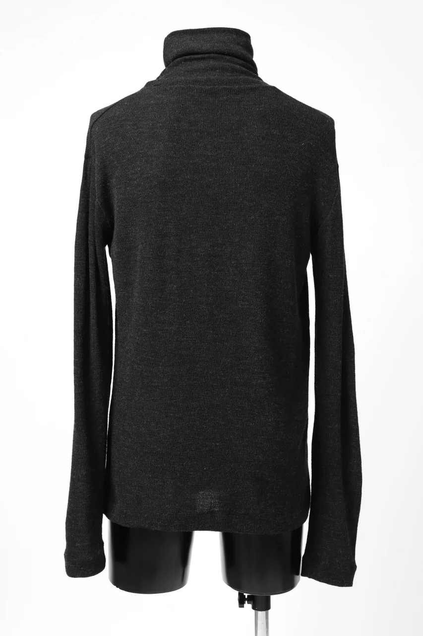 KLASICA SMOKE TURTLE NECK KNIT SWEATER / WEANER WOOL RIB (SHADOW) - Image 3
