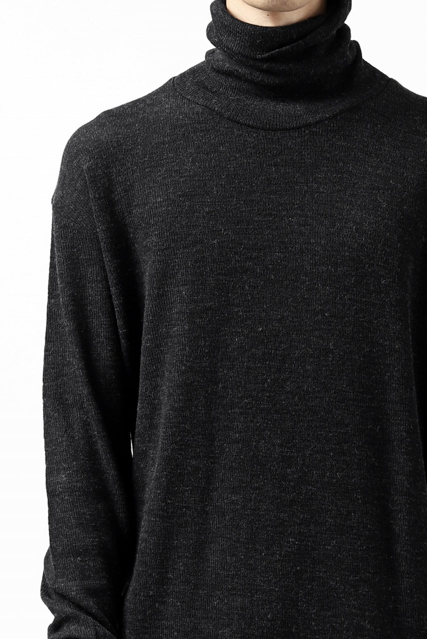 KLASICA SMOKE TURTLE NECK KNIT SWEATER / WEANER WOOL RIB (SHADOW) - Image 32