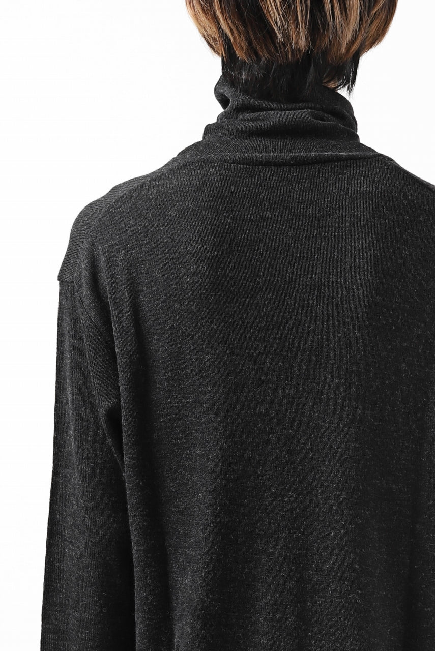 KLASICA SMOKE TURTLE NECK KNIT SWEATER / WEANER WOOL RIB (SHADOW) - Image 35
