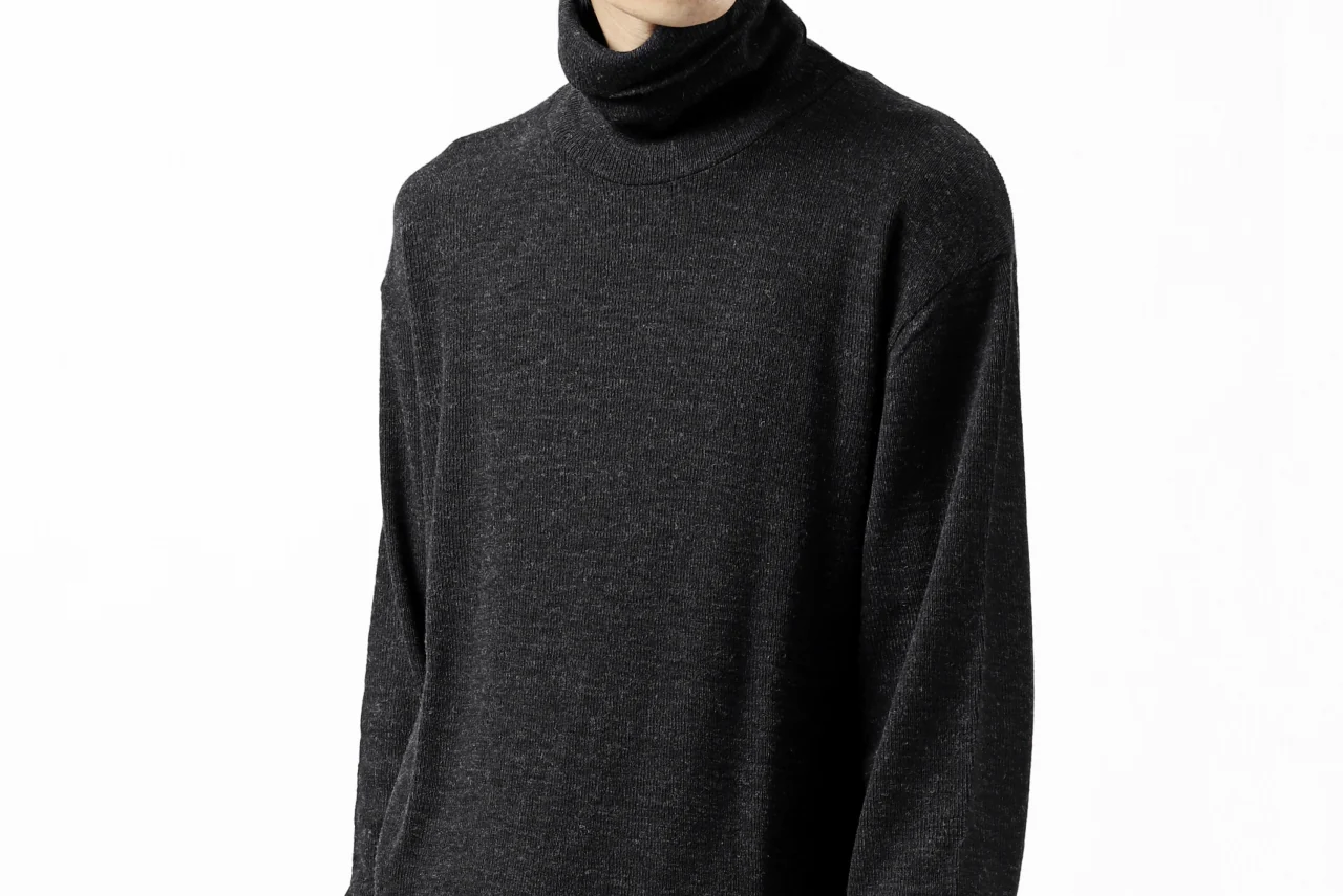 KLASICA SMOKE TURTLE NECK KNIT SWEATER / WEANER WOOL RIB (SHADOW) - Image 38