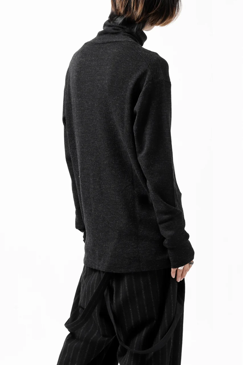 KLASICA SMOKE TURTLE NECK KNIT SWEATER / WEANER WOOL RIB (SHADOW) - Image 7