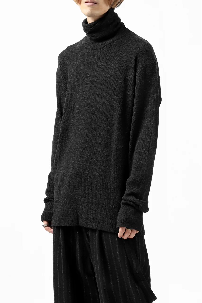 KLASICA SMOKE TURTLE NECK KNIT SWEATER / WEANER WOOL RIB (SHADOW) - Image 8