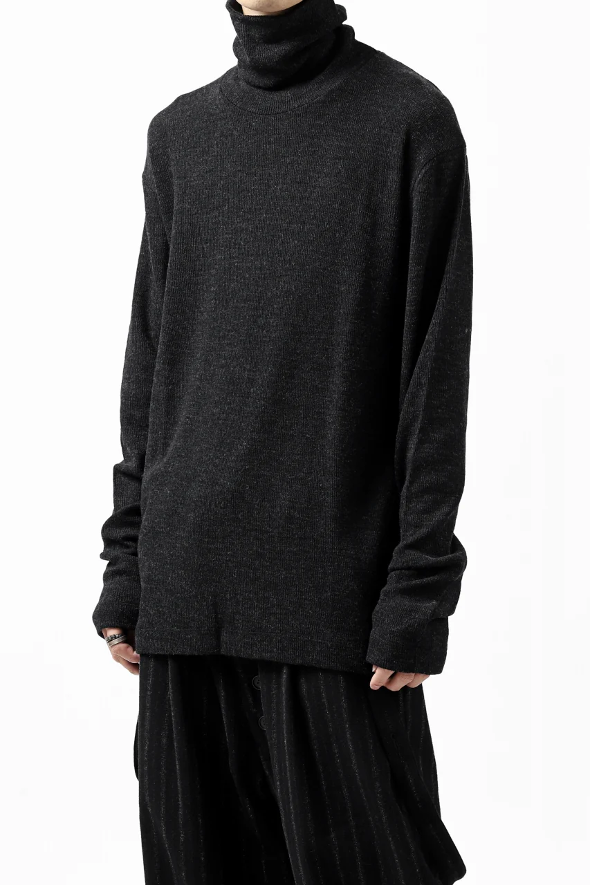 KLASICA SMOKE TURTLE NECK KNIT SWEATER / WEANER WOOL RIB (SHADOW) - Image 9