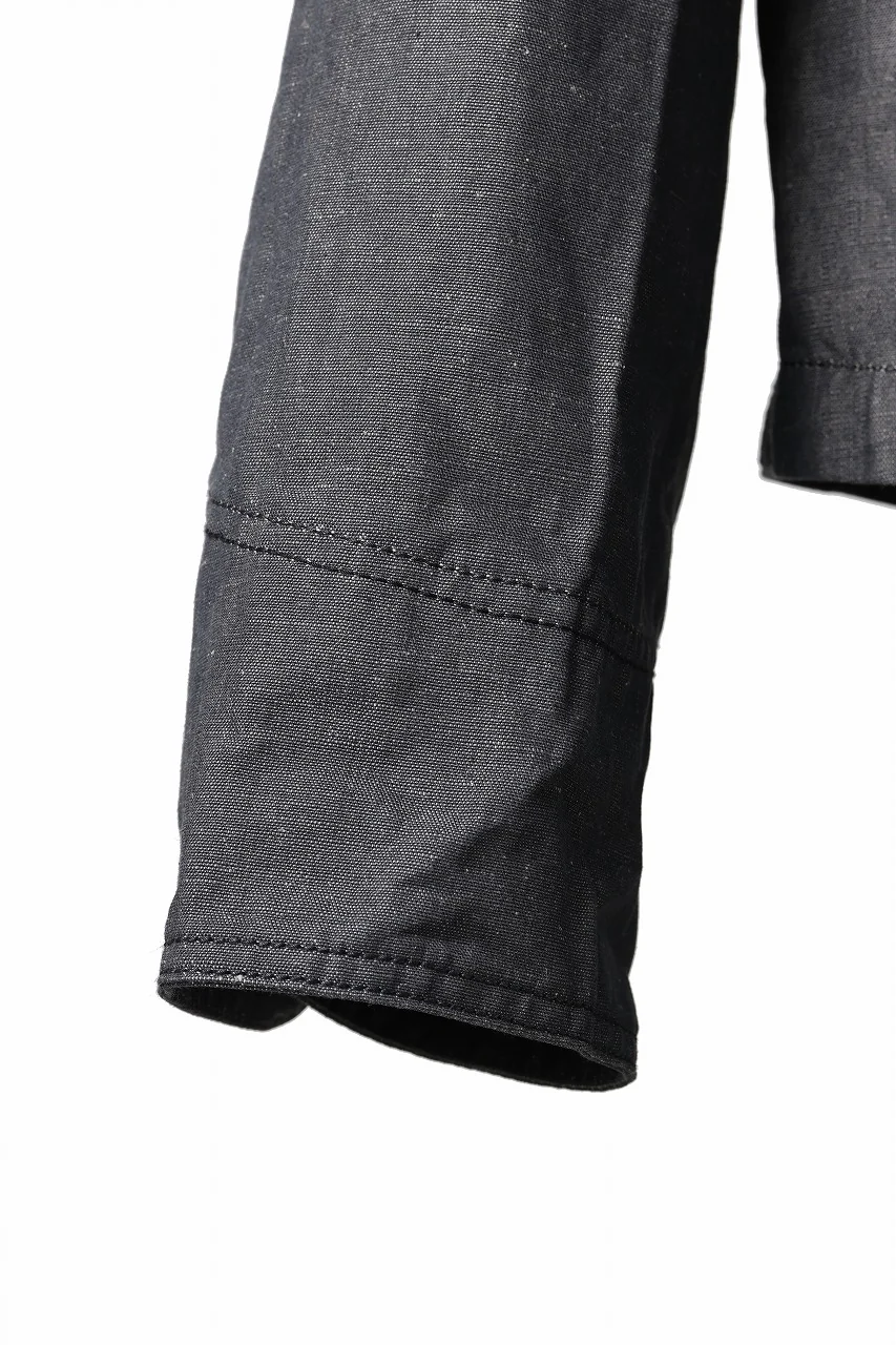 KLASICA "SOLO WOOD" LOOSE FIT SHORT COVER ALL / 9.7oz COTTON x LINEN CHAMBRAY (GRAY DENIM) - Image 12