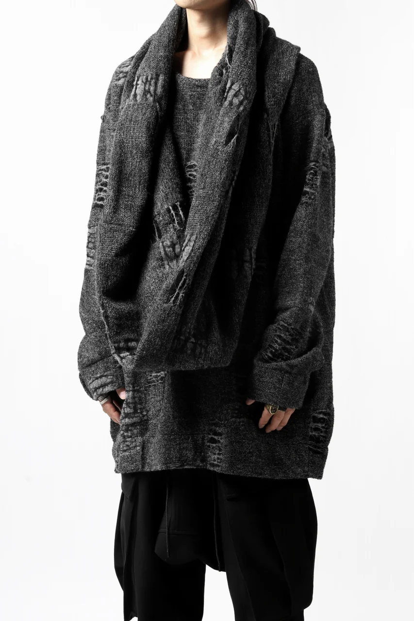 KLASICA SOULO TWIST SEWN SNOOD / TECH INTERSIA PILE (MIX GREY) - Image 4