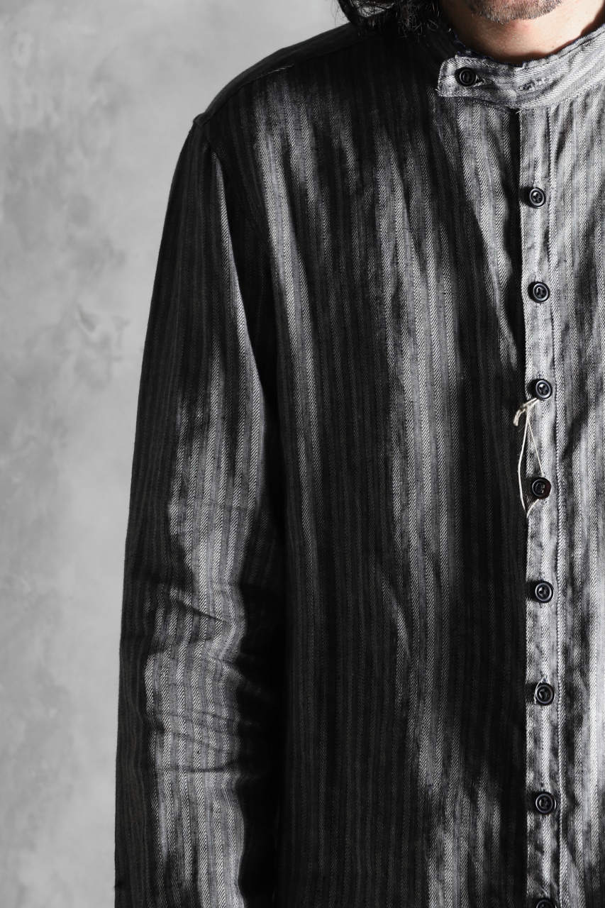 KLASICA STRIPED HERRINGBONE LINEN SHIRT / GARMENT WASHED (NAVY) - Image 26