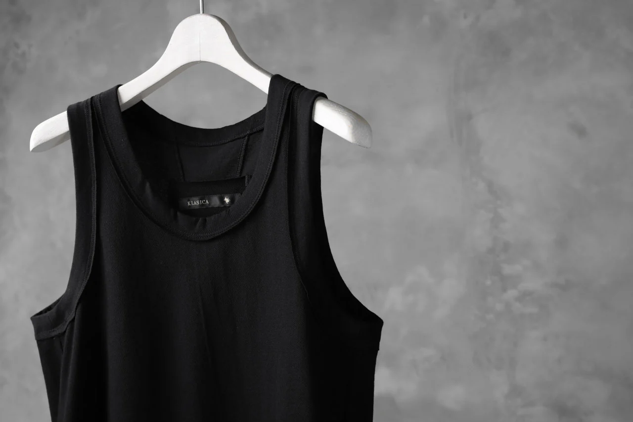 KLASICA SUD X CUT TANK TOP / DRY TWILL JERSEY (BLACK) - Image 12