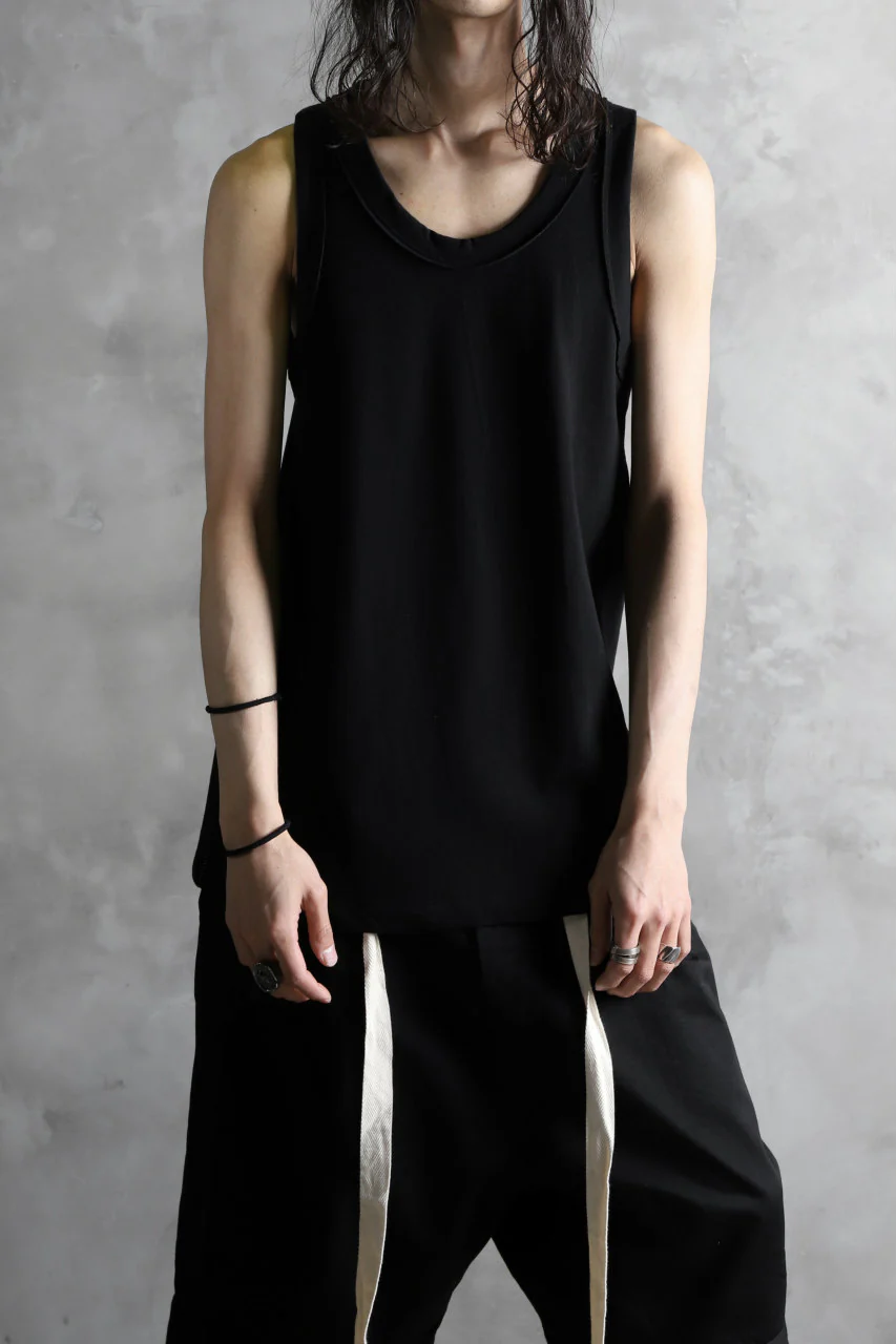 KLASICA SUD X CUT TANK TOP / DRY TWILL JERSEY (BLACK) - Image 16