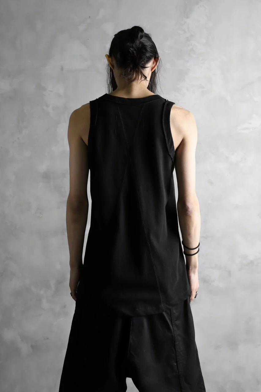 KLASICA SUD X CUT TANK TOP / DRY TWILL JERSEY (BLACK) - Image 17