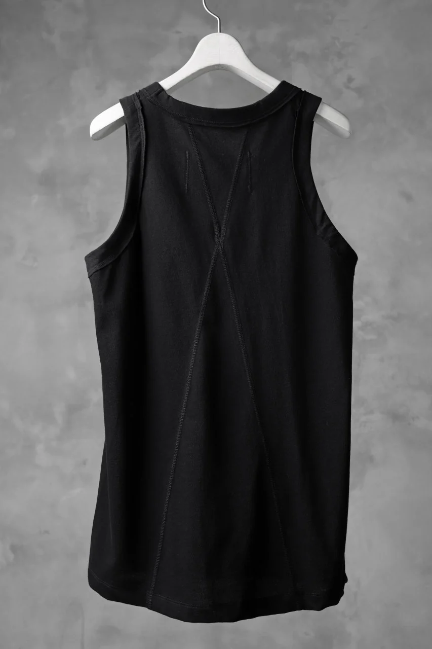 KLASICA SUD X CUT TANK TOP / DRY TWILL JERSEY (BLACK) - Image 3