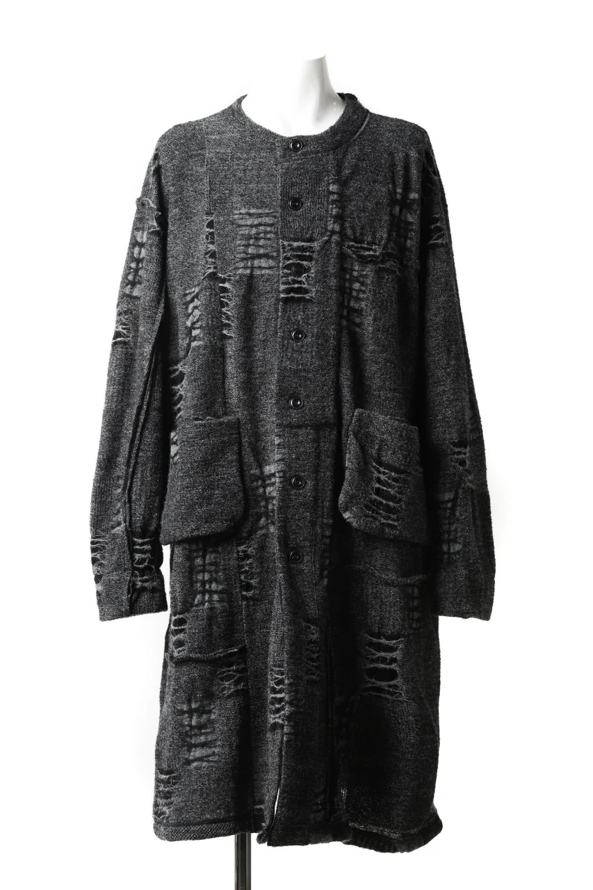 KLASICA TIP SAB-GENOU CARDIGAN-COAT / TECH INTERSIA PILE (MIX GREY)