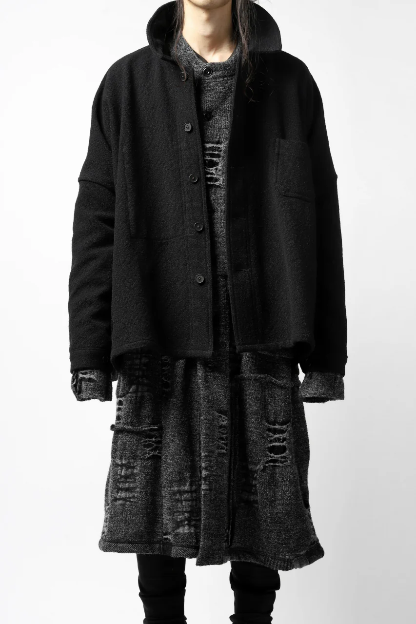KLASICA TIP SAB-GENOU CARDIGAN-COAT / TECH INTERSIA PILE (MIX GREY) - Image 11