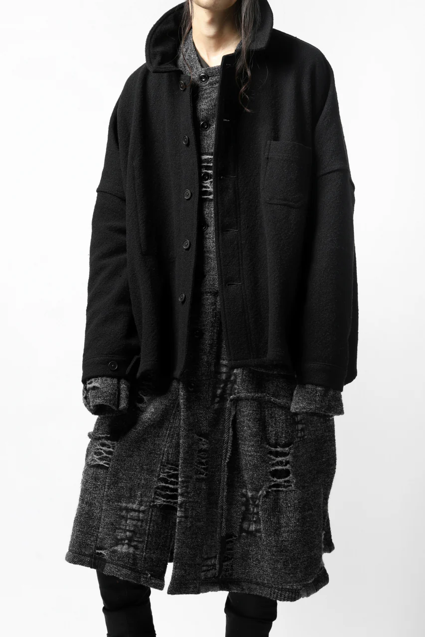 KLASICA TIP SAB-GENOU CARDIGAN-COAT / TECH INTERSIA PILE (MIX GREY) - Image 12