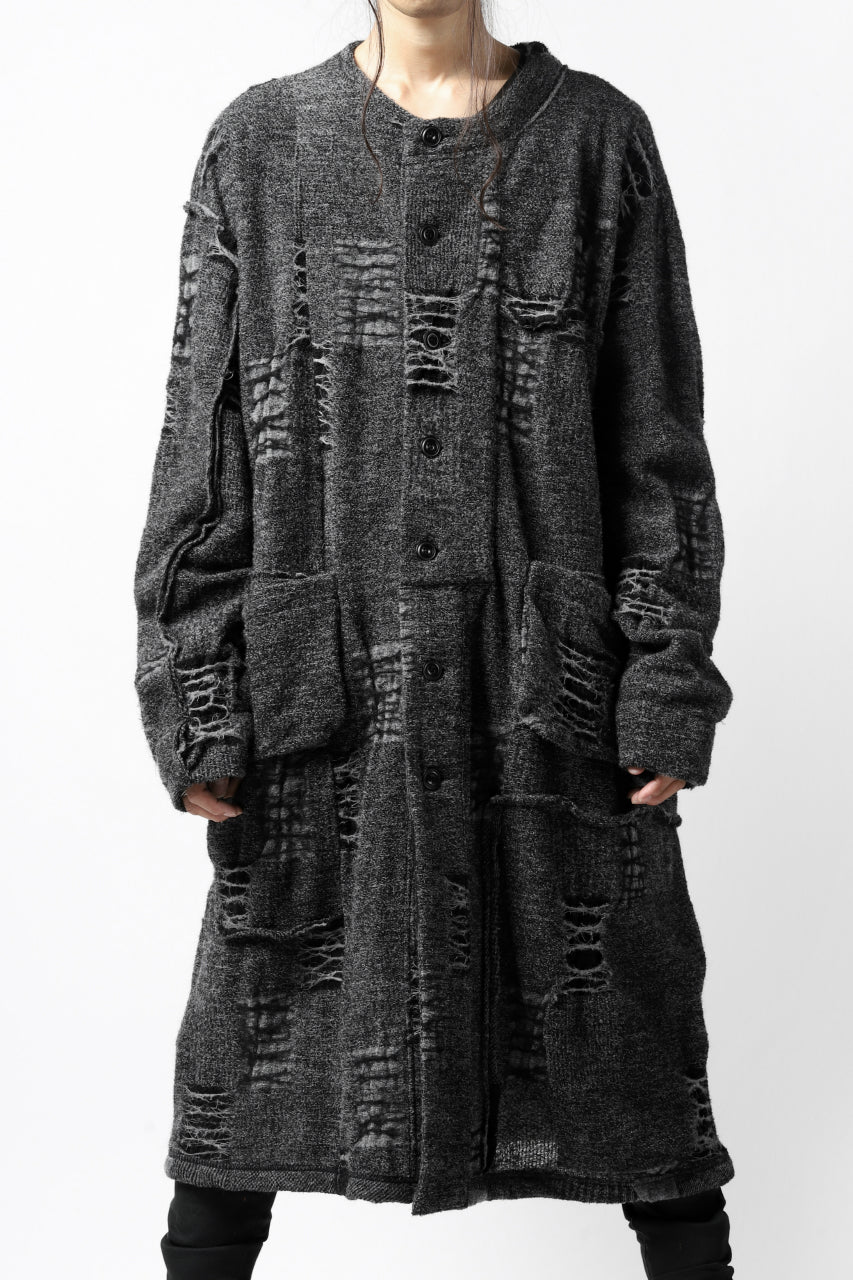 KLASICA TIP SAB-GENOU CARDIGAN-COAT / TECH INTERSIA PILE (MIX GREY) - Image 2