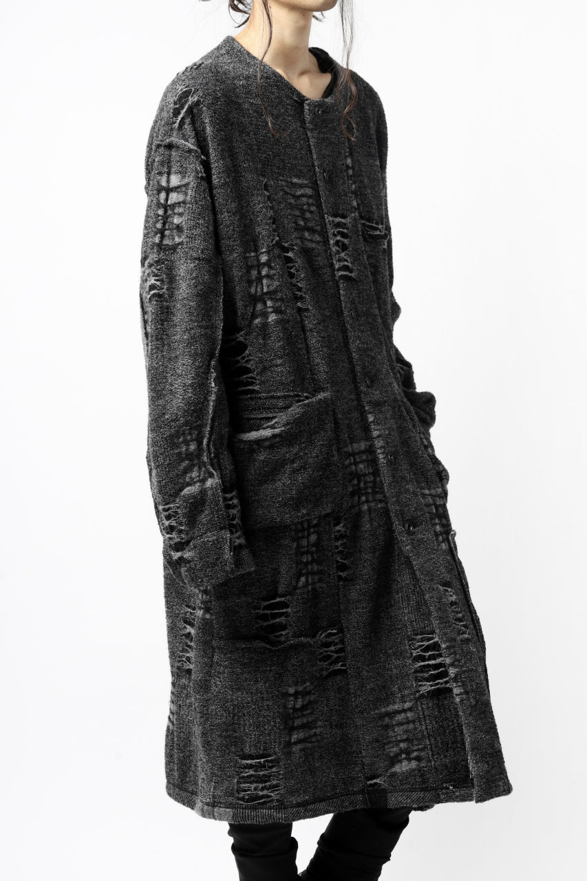 KLASICA TIP SAB-GENOU CARDIGAN-COAT / TECH INTERSIA PILE (MIX GREY) - Image 5