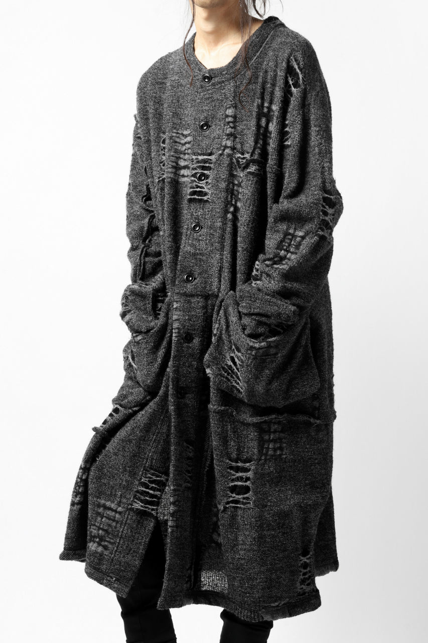 KLASICA TIP SAB-GENOU CARDIGAN-COAT / TECH INTERSIA PILE (MIX GREY) - Image 6