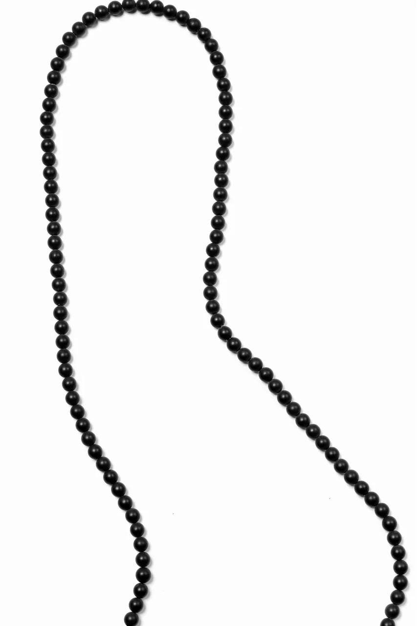 KLASICA TOPOL BEADS NECKLACE / ONYX+SILVER (MAT BLACK) - Image 11