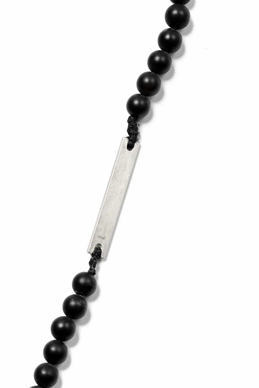KLASICA TOPOL BEADS NECKLACE / ONYX+SILVER (MAT BLACK) - Image 17