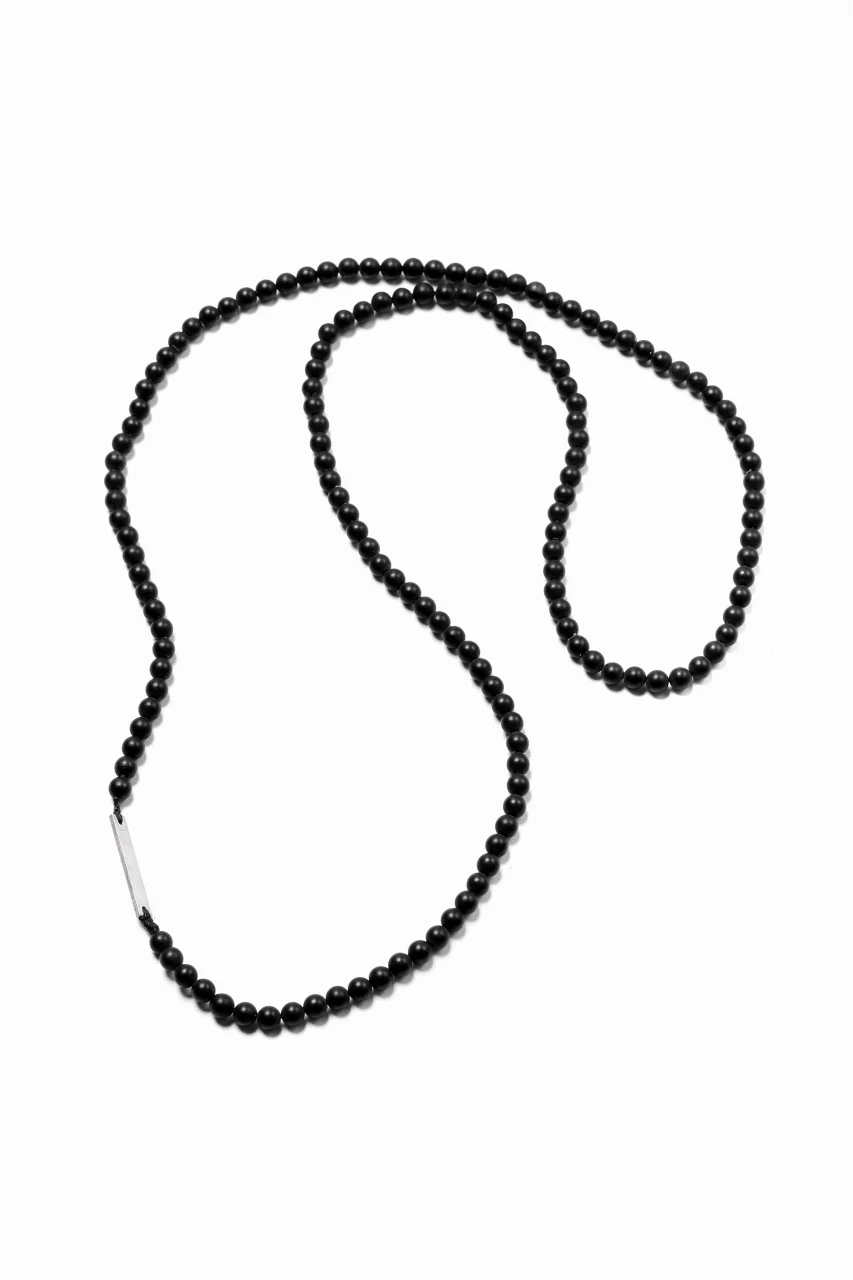 KLASICA TOPOL BEADS NECKLACE / ONYX+SILVER (MAT BLACK) - Image 2