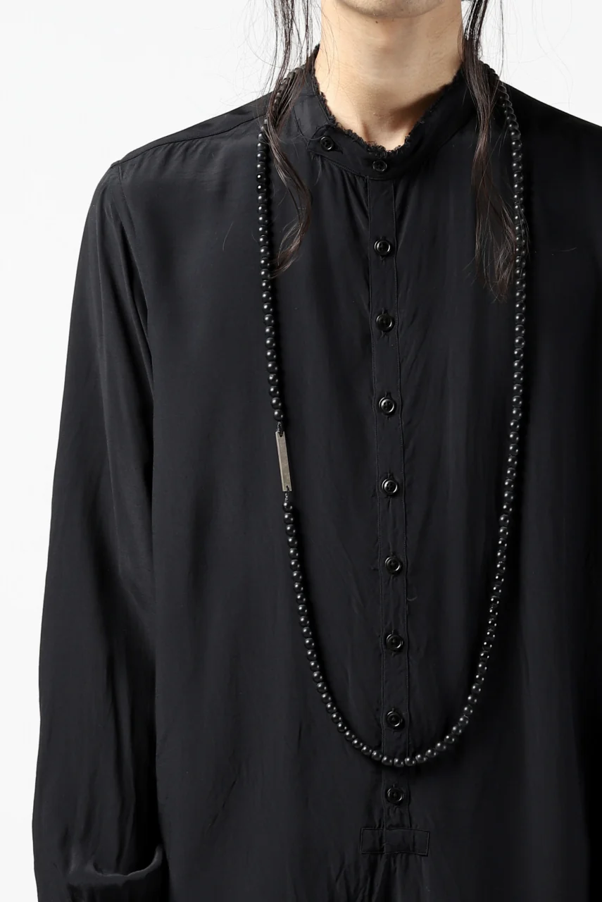 KLASICA TOPOL BEADS NECKLACE / ONYX+SILVER (MAT BLACK) - Image 22