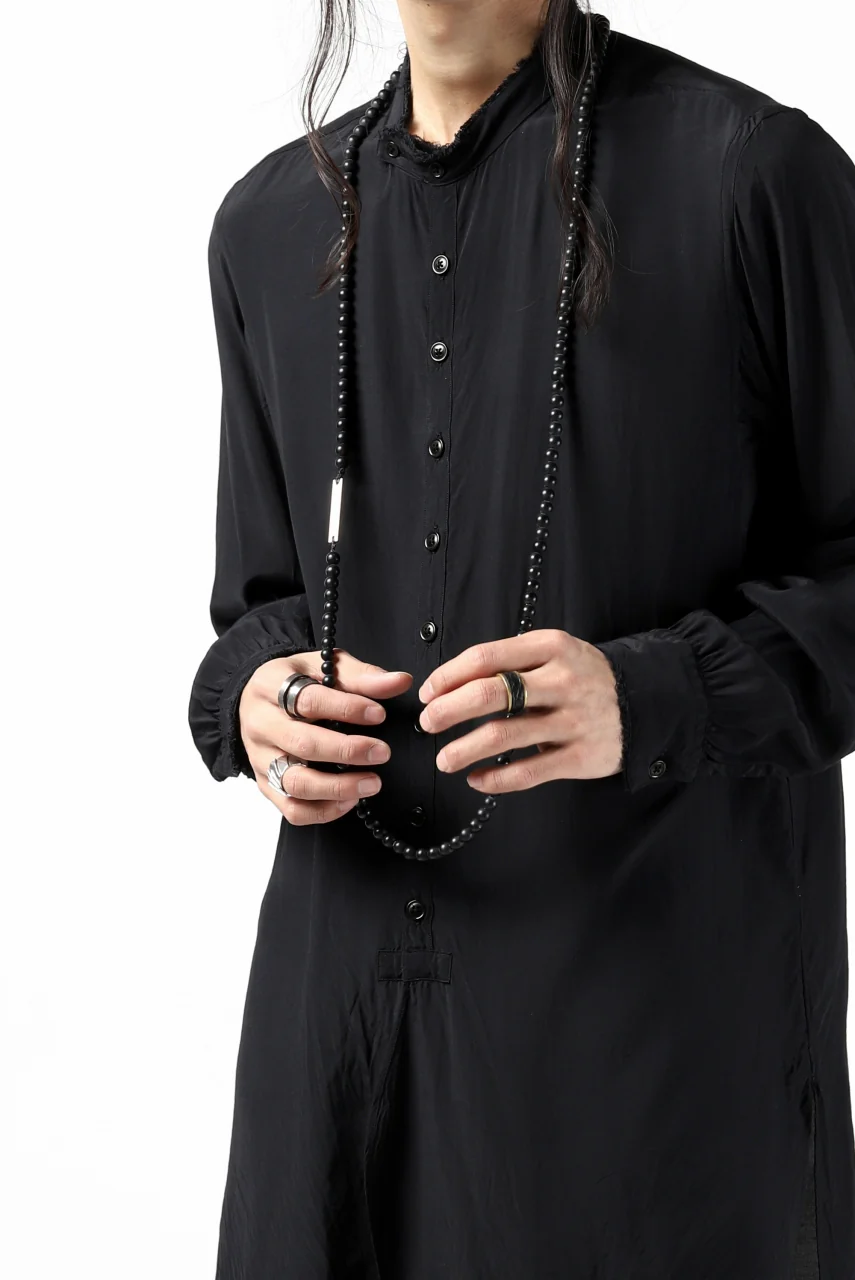 KLASICA TOPOL BEADS NECKLACE / ONYX+SILVER (MAT BLACK) - Image 25