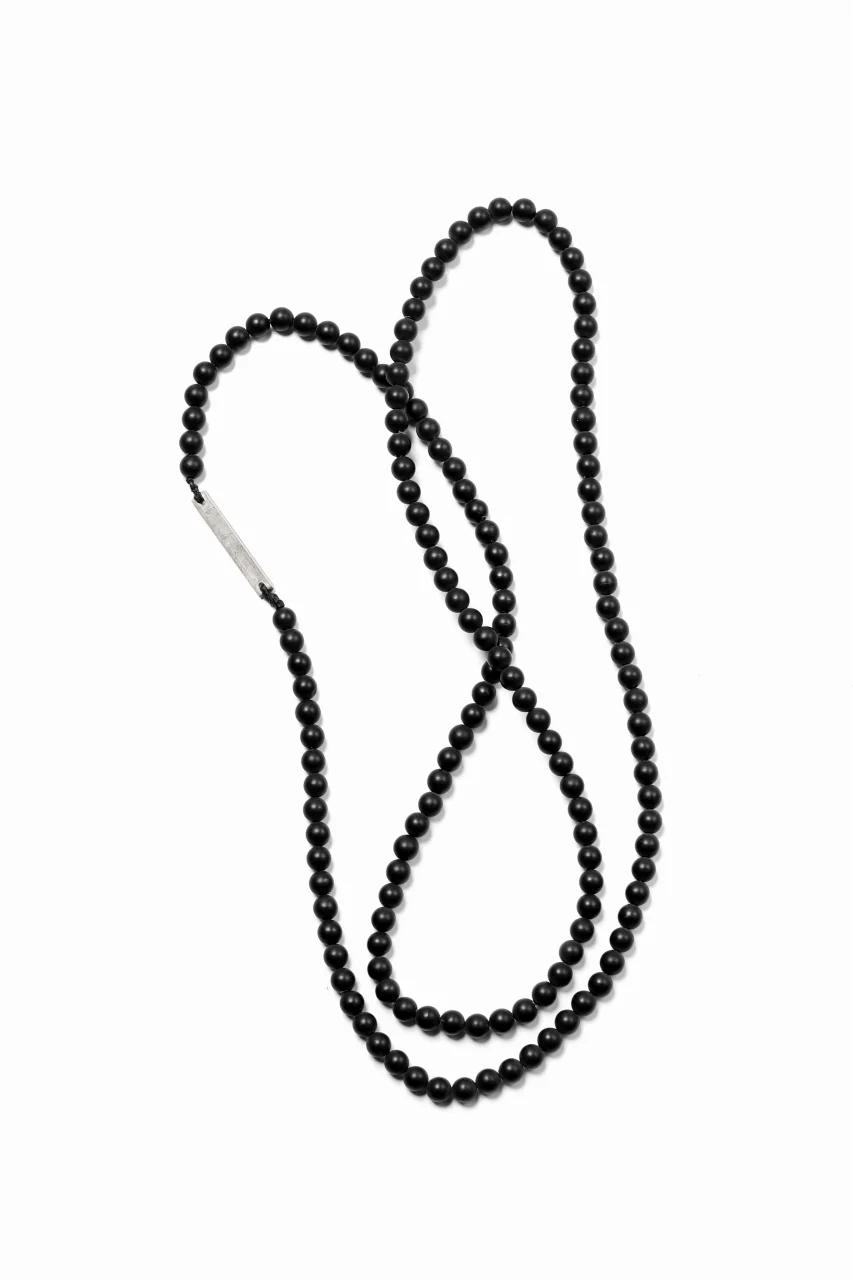 KLASICA TOPOL BEADS NECKLACE / ONYX+SILVER (MAT BLACK) - Image 4