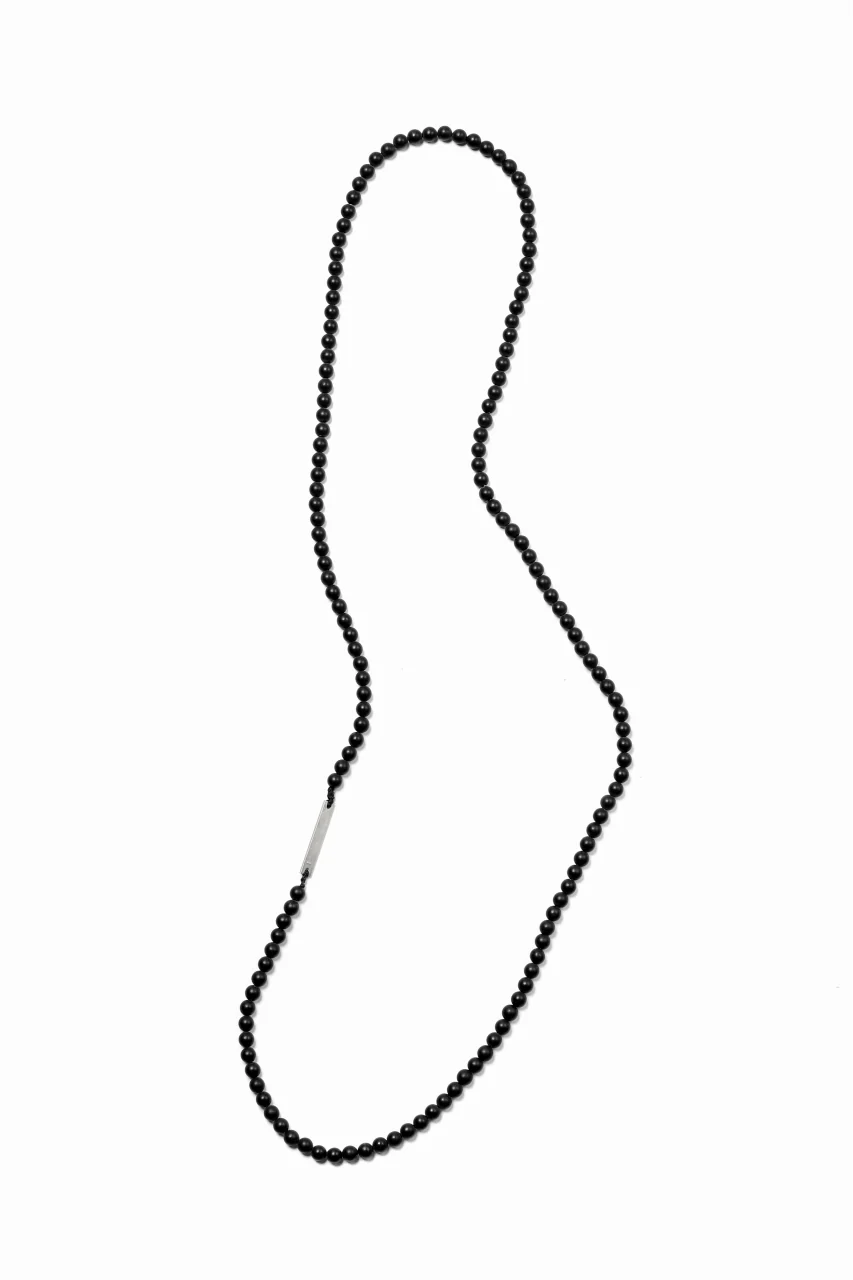 KLASICA TOPOL BEADS NECKLACE / ONYX+SILVER (MAT BLACK) - Image 5