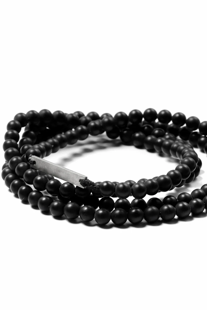 KLASICA TOPOL BEADS NECKLACE / ONYX+SILVER (MAT BLACK) - Image 8