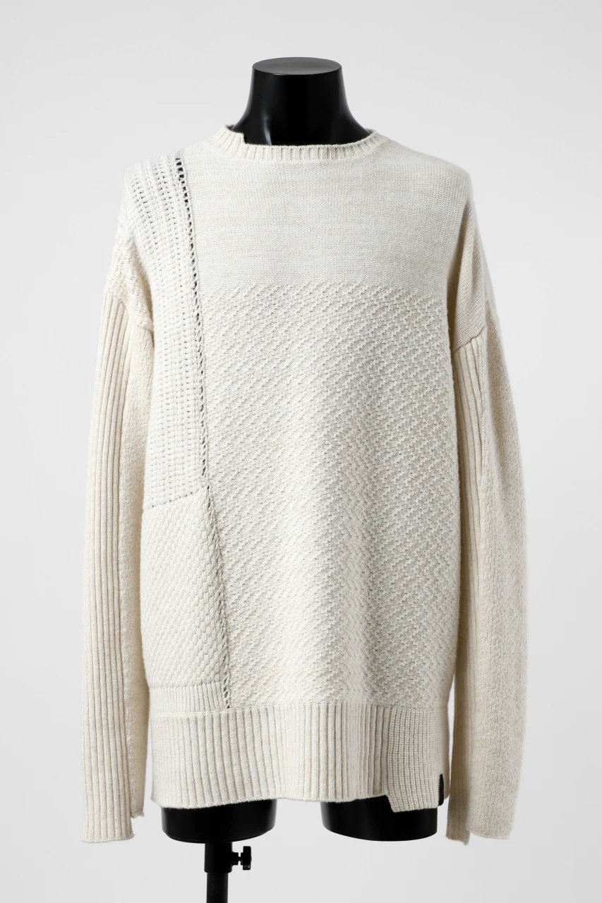 KLASICA TRANSIT RELAX FIT KNIT SWEATER / HAND FLAME 3PLY SUPER FINE MELINO 7G (NATURAL)