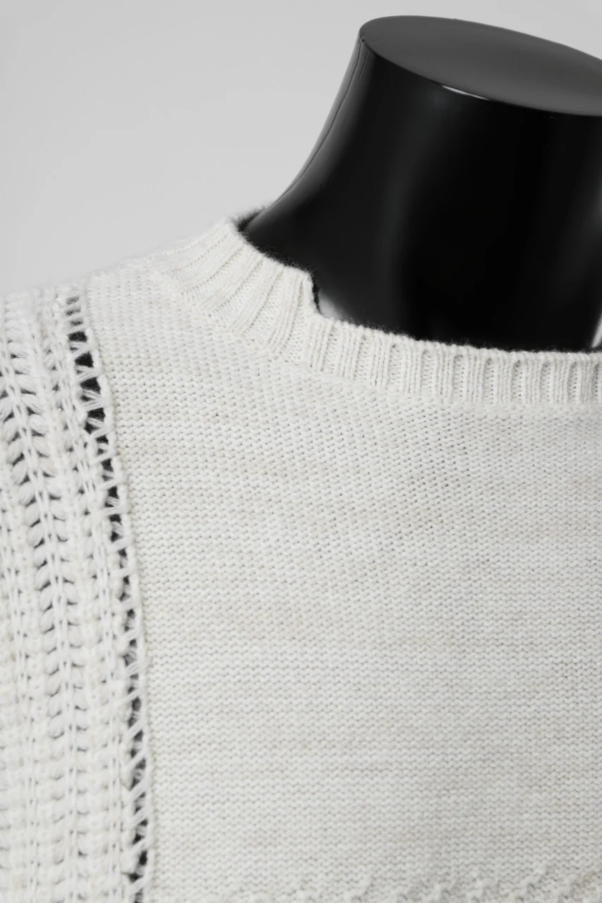 KLASICA TRANSIT RELAX FIT KNIT SWEATER / HAND FLAME 3PLY SUPER FINE MELINO 7G (NATURAL) - Image 10