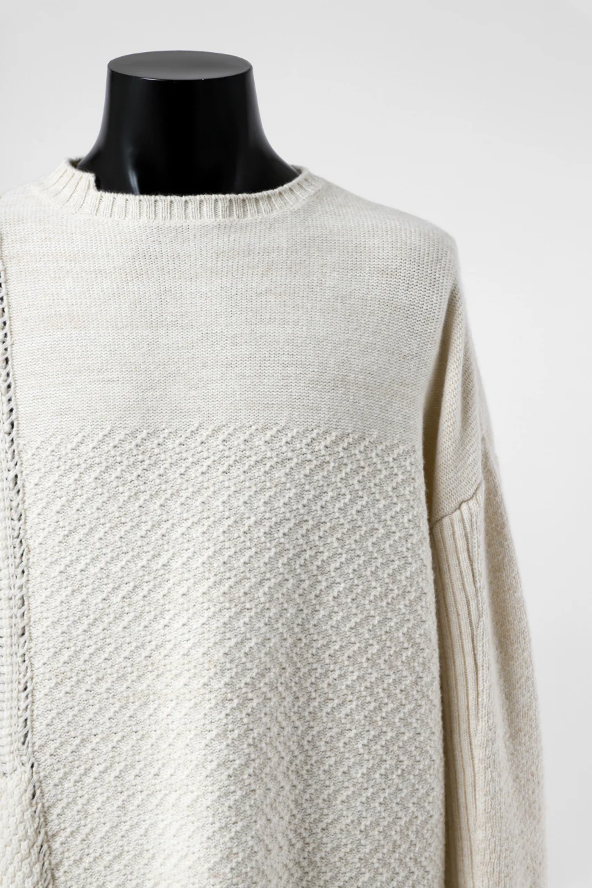KLASICA TRANSIT RELAX FIT KNIT SWEATER / HAND FLAME 3PLY SUPER FINE MELINO 7G (NATURAL) - Image 11